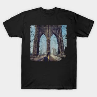 New york gray Bridge T-Shirt